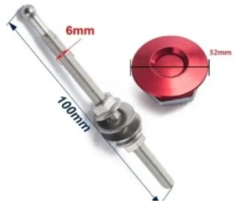 TRABA CAPOT DE ALUMINIO-HEMBRA DIAMETRO 32MM Y MACHO DE 6MM
